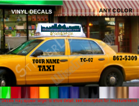 CUSTOM TEXT Taxi Cab Decal Set